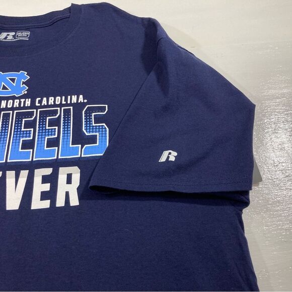 UNC Tar Heels T-Shirt 2XL Blue Russell North Carolina Collegiate Graphic Tee - Picture 4 of 9